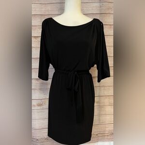 Jessica Simpson Women's black Cold-Shoulder Dress with Tie Waist size medium